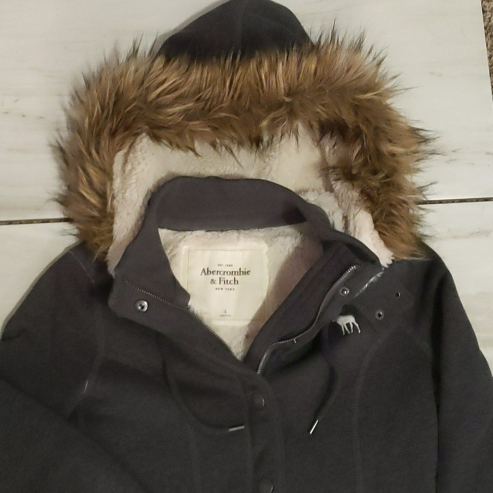 Small Gray Abercrombie Lined Jacket